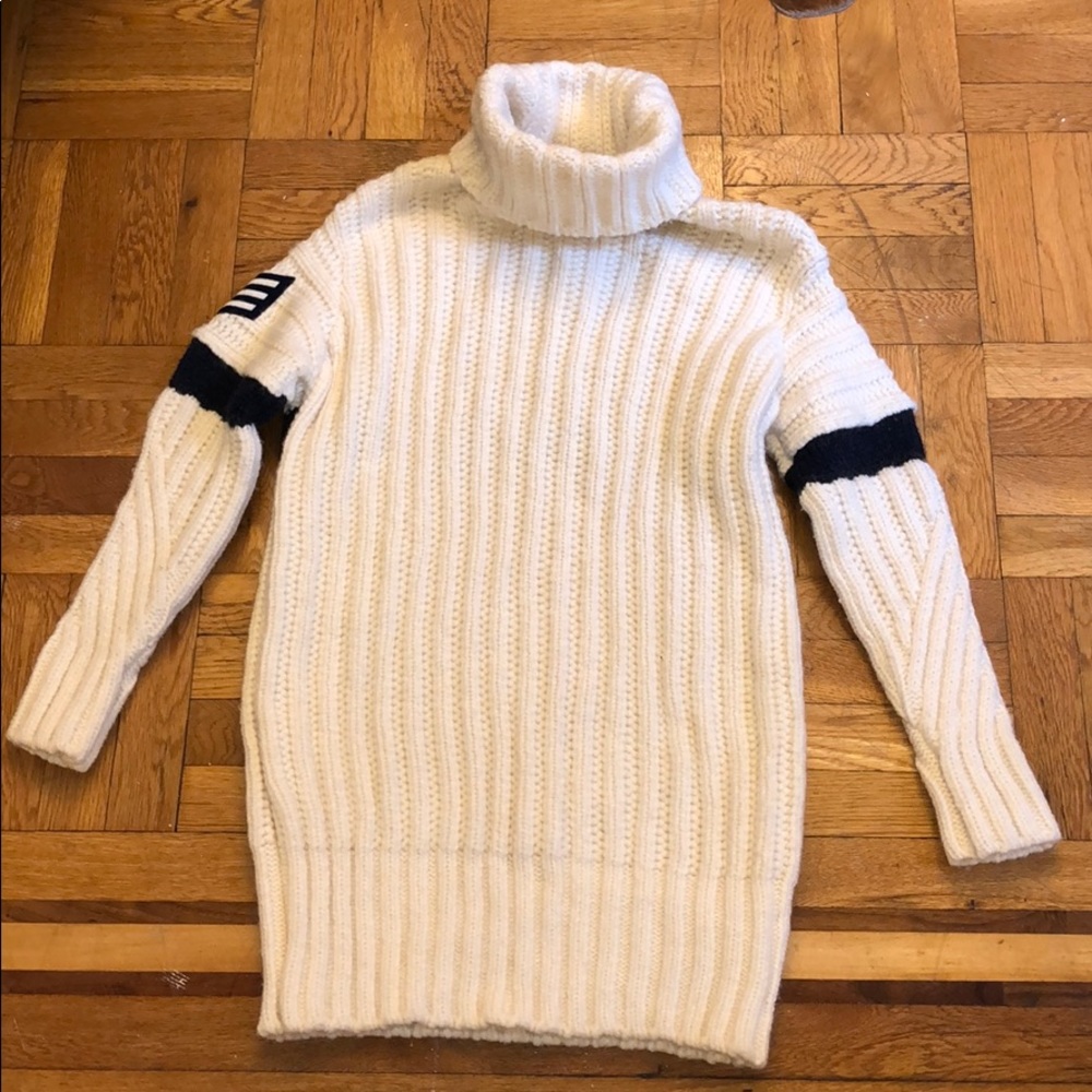 Snow White cable knit slouchy sweater dress